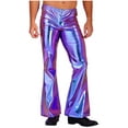 thumbnail image 4 of Kaerm Men's Shiny Metallic 70s Vintage Disco Party Long Pants Bell Bottom Flared Trousers Colorful XL, 4 of 8