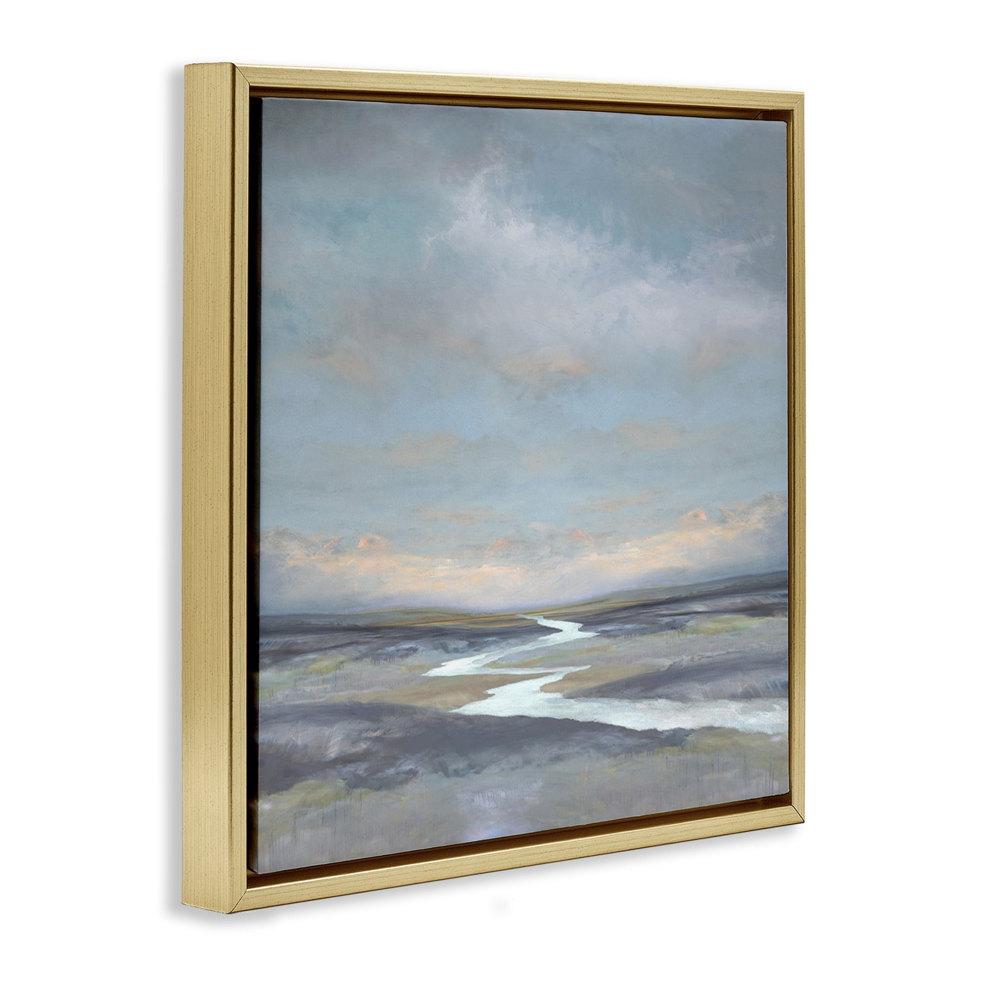 Stupell Industries Riverbend Misty Atmosphere Gold Framed Floater Canvas Wall Art, design by Christy McKee