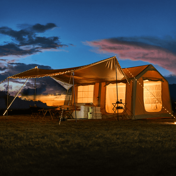 CANVORA 8-Person Camping Tent with Hand Pump, Inflatable Tents for Camping with Oversized Canopy