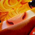 thumbnail image 4 of Manfei Cartoon Bow Highland Cow Shower Curtain 72Wx72L,Happy Halloween Bathroom Curtain,Orange Purple, 4 of 6