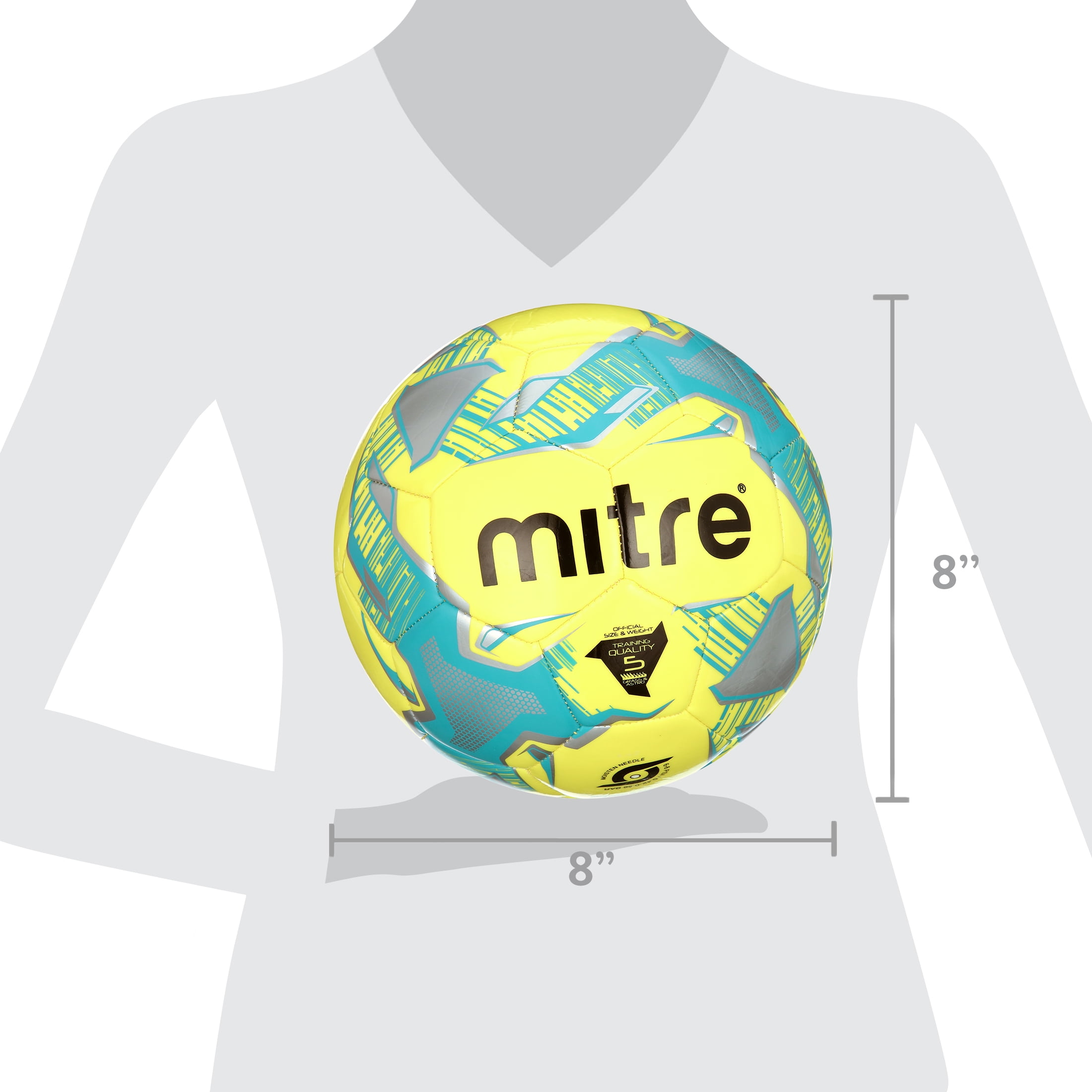 Mitre Impel Soccer Ball, Yellow, Size 5
