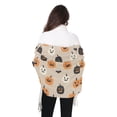thumbnail image 4 of FORMRS Womens Scarf Winter Soft Long Big Warm Shawls Wrap Tassel Scarves, Beige Halloween Pumpkin, 4 of 9