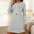 thumbnail image 3 of Stamzod Christmas Night Gowns for Adult Women Fall Winter Long Sleeve Casual Sleep Dress Xmas Holiday Women's Sleepwear Gray XL, 3 of 7