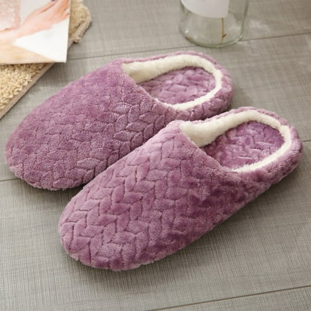 

Kiplyki Wholesale Soft Bottom Mute Home Indoor Slippers Couple Cloth Home Non-slip Slippers Flocking Upper Warm Plush Cotton Slippers