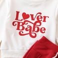 thumbnail image 4 of GYRATEDREAM Toddler Baby Girl Clothes Long Sleeve Letter Print Crewneck Sweatshirt Jogger Pants Newborn Spring Outfit, 4 of 7