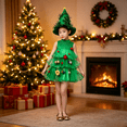 thumbnail image 5 of Christmas Tree Costume， Elf Dress， Green Christmas Tree Dress for Holiday Party Outfit Elf Dress Christmas Costumes Cosplay Outfit Christmas Dress Up Festive Role Play Seasonal Celebrations, 5 of 9