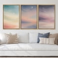 thumbnail image 3 of Framed Canvas Print Wall Art Set of 3 Soft Moonlit Sky Minimalist Modern Art for Living Room, Bedroom, Office - 24"x36"x3 NATURAL, 3 of 7