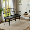 thumbnail image 6 of CBJCBJ Rustic Farmhouse Solid Wood Entryway Bench with Spindle Back, Small Indoor Wooden Dining Bench, Black, 6 of 9