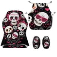 thumbnail image 4 of Whosucclay Skull Heart Music Note Print Gaming Chair Covers, with Armrest Cover Computer Chairs Slipcovers Stretchable Elastic Machine Washable Gaming Chair Seat Cover Valentine's Day Decor, 4 of 8