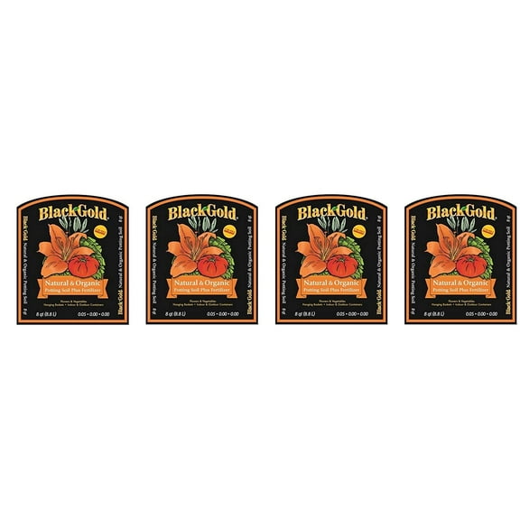Black Gold All Organic Potting Soil - Organic Potting Mix - 4 Pack, 8-Quart