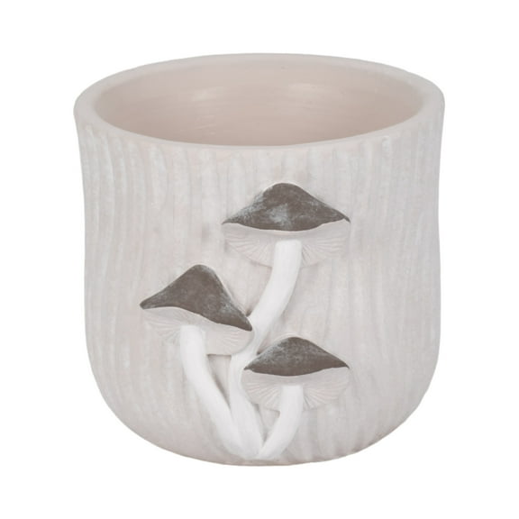 Sagebrook Home Mushroom Applique Cement Planter, Grey