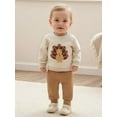 thumbnail image 5 of Jaweiwi Baby Toddler Boy Thanksgiving Outfits 6 12 18 24 Months 2T 3T Long Sleeve Tuekey Graphic Sweatshirt + Pants Set Clothes, 5 of 9