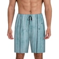 thumbnail image 1 of Fotbe Turquoise Wooden1 Pantalones Cortos de Pijama para Hombre, Ropa de Dormir, Pantalones de Pijama Cortos para Hombre-3X-Large, 1 of 6