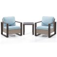 thumbnail image 3 of Meetleisure 3 Pieces Outdoor Patio Bistro Set with Removable Cushions, Sky Blue, 3 of 8