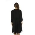 thumbnail image 3 of Riviera Sun Embroidered Dress with 3/4 Sleeve (Black, Medium), 3 of 3