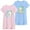 Pink, variant on Little Hand Girls 2pcs Nightgowns Graphic Dresses Summer Short Sleeve Sleepwear Dress for Kids 7T