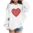 thumbnail image 2 of Kids White Hoodie for Girls Valentine's Day Heart Hooded Sweatshirt Girls Cute Holiday Valentine Outfit,Size 9-10 T, 2 of 5