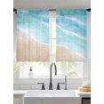 thumbnail image 2 of Summer Beaches Sheer Curtains 2 Panels Set Gradient Blue Ocean Casual Sea Coastal Sheer Window Curtains Light Filtering Rod Pocket Voile Drapes for Bedroom Living Room 52"x45", 2 of 9