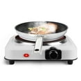 thumbnail image 2 of Moclever 1000W Electric Hot Plate, Electric Infrared Single Burner Portable Countertop Burner with 7.5” Glass Cooktop Stepless, White, 2 of 13
