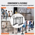 thumbnail image 3 of KFFKFF Queue Management Posts, Set of 6 Crowd Management Barriers, Carbon Steel with Baked Paint Finish, Stanchion Post Featuring Sign Holder & Trio of 6.5FT Extendable Straps, Line Separator, 3 of 9