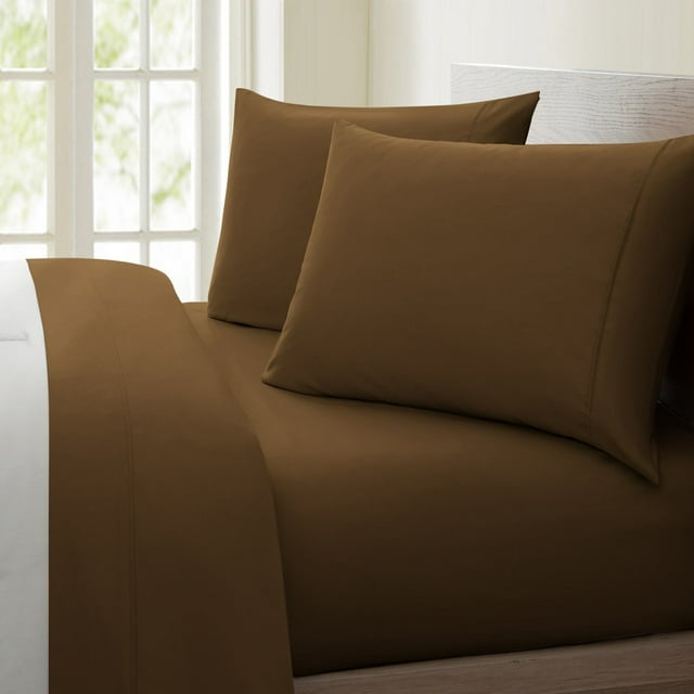 Bamboohart Fresh Linen Collection United 1200 Thread Count 100% Egyptian Quality Cotton Solid Sheet Set (King Navy)