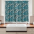 thumbnail image 2 of Ambesonne Nautical Kitchen Curtains, Neutral Corals Pattern, 55"x24", Deep Sky Blue Turquoise, 2 of 3