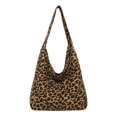 thumbnail image 3 of Bolso Hombro Retro Leopardo para Mujer Lona Con Múltiples Bolsillos Las Axilas () Blanco, 3 of 8