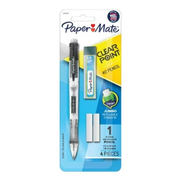 Profile 1pk #2 Mechanical Pencil with Eraser & Refill 0.7mm Black: Stationery, Office, Plastic, Multicolor