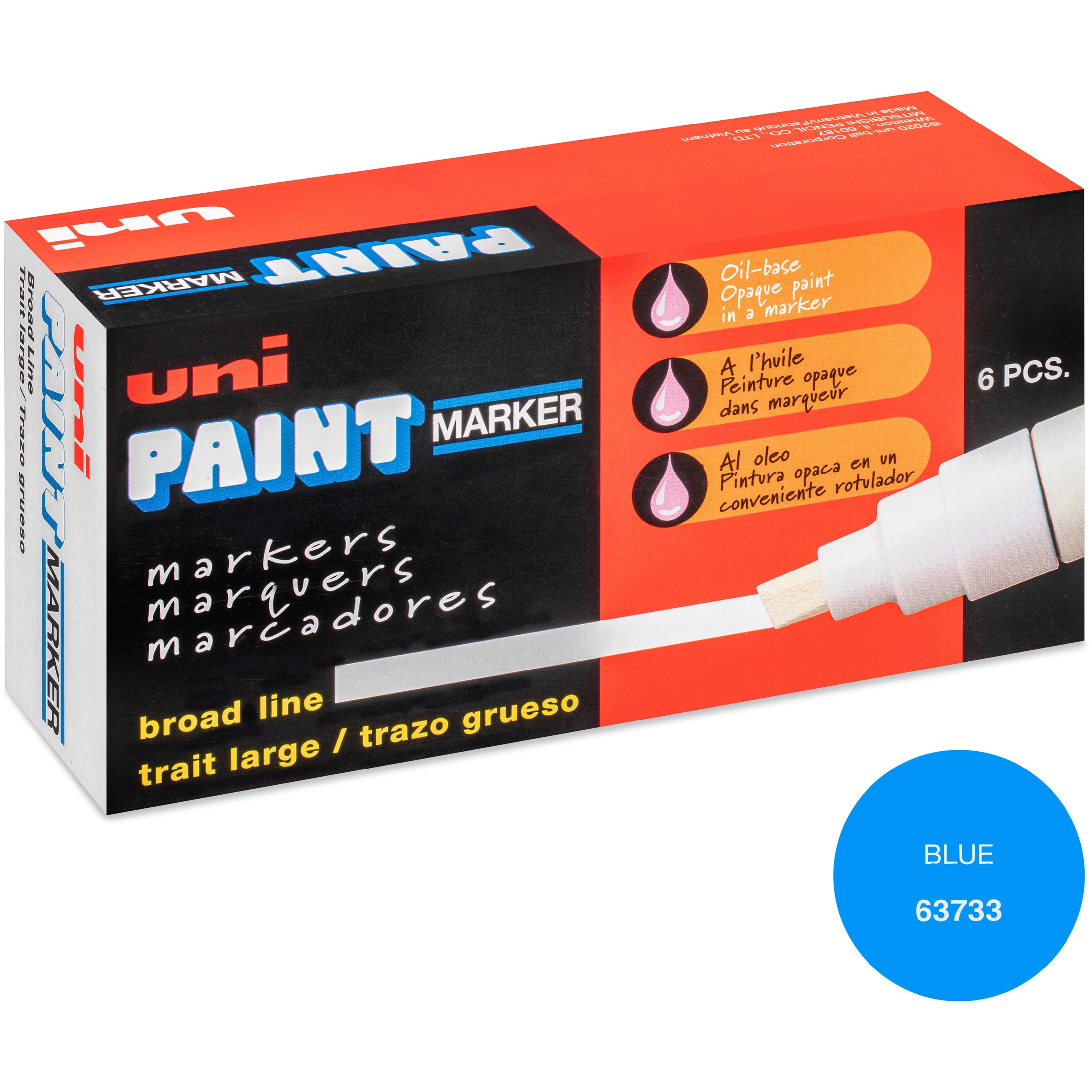 Markal® Paintstik® 4 3/4 x 11/16 B Marker, White, 12/Box