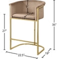 thumbnail image 5 of Meridian Furniture Donatella Tabouret en Velours Beige, 5 of 5