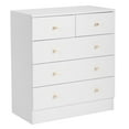 thumbnail image 3 of Resenkos 5 Drawer Dresser with Gold Handle, Dresser Chest Of Drawers Organizer, White, 3 of 10