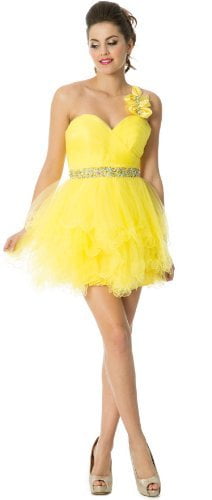 short ruffle homecoming dress