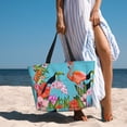 thumbnail image 3 of Wukai Tropical Jungle Flamingo Print Zipper Bag,large Beach Tote Bag,Waterproof Sandproof Bag,Grocery and Picnic Tote Travel Bag, 3 of 5