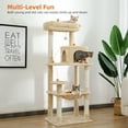 thumbnail image 2 of PAWZ Road 56.3" Multi-Level Cat Tree for Large Breed Cat Tower Indoor with 2 Door Condo Beige, 2 of 10
