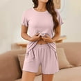thumbnail image 5 of Yutk Women's Summer Casual Smocked Rompers Women Home Fashion Casual Easter Printed Tops and Pants Short-Sleeved Shorts Pajama Set with Pockets Pink M, 5 of 9