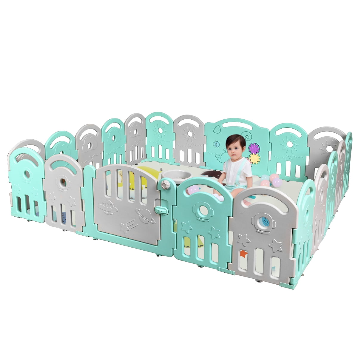 Costway 16/18/20Panel Baby Playpen Kids Activity Center Playard