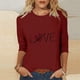 thumbnail image 4 of RKSTN Valentine's Gifts Women's 3/4 Sleeve T Shirts Top Oversized Crewneck Valentines Graphic Print Short Sleeve Shirt Womens Casual Solid Round Neck Loose Three Quarter Sleeve Shirt Spring Clothes, 4 of 7