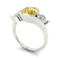 thumbnail image 2 of Three-Stone Engagement Ring for Women - 3.5ct Yellow Moissanite in 14K White Gold Promise Ring, 2 of 6