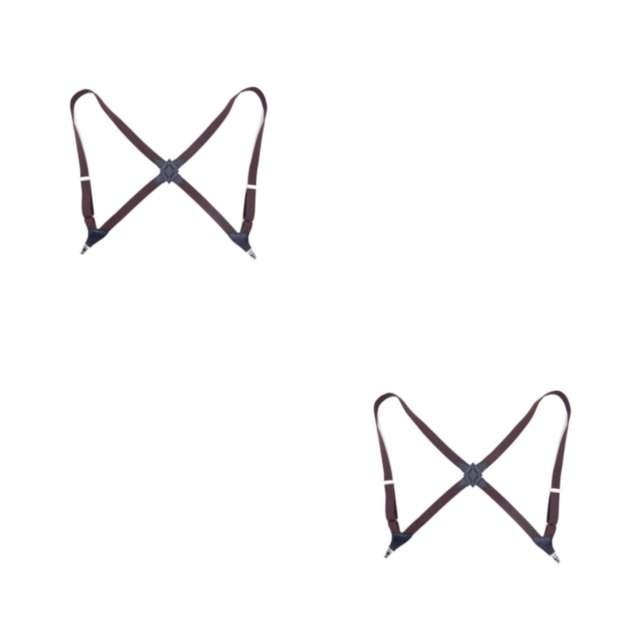 Qarigey Poliéster Unisex Brace Reemplazo de moda Easy Matching Universal Adultos Tirantes elásticos con 2 clips Café Café 2piezas