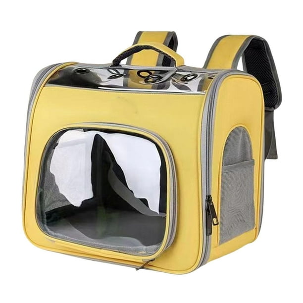 Mochila para gatos, bolsa de transporte para mascotas, práctico transportador para perros pequeños, bolsa de viaje para gatos para senderismo, viajes, Amarillo