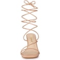 thumbnail image 3 of BLISSFUL STEP Sandales à Talon Bloc Haut Nude à Lacets à Brides pour Femmes 10 m US, 3 of 6
