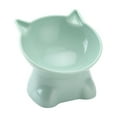thumbnail image 2 of Raised Cat Bowl Pet Feeding Dish Lightweight Dog Bowl Protection Cervical Tilted Pet Feeder Elevated Cat Food Bowl for Small Medium Dogs Green, 2 of 9