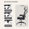 thumbnail image 3 of 2024 New Ergonomic Office Chair, 3D Headrest with Lumbar Support 5 Wheels Mesh Computer Chair, for Women Men Grown-ups in Home, Office, 3 of 6