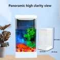 thumbnail image 3 of EastVita Desktop Betta Fish Tank with LED Light, Adjustable Light Isolation Small Aquarium, Mini Plastic Fish Tank with Dimmable Lighting, Betta Fish Tank for Home Decor, 3 of 8