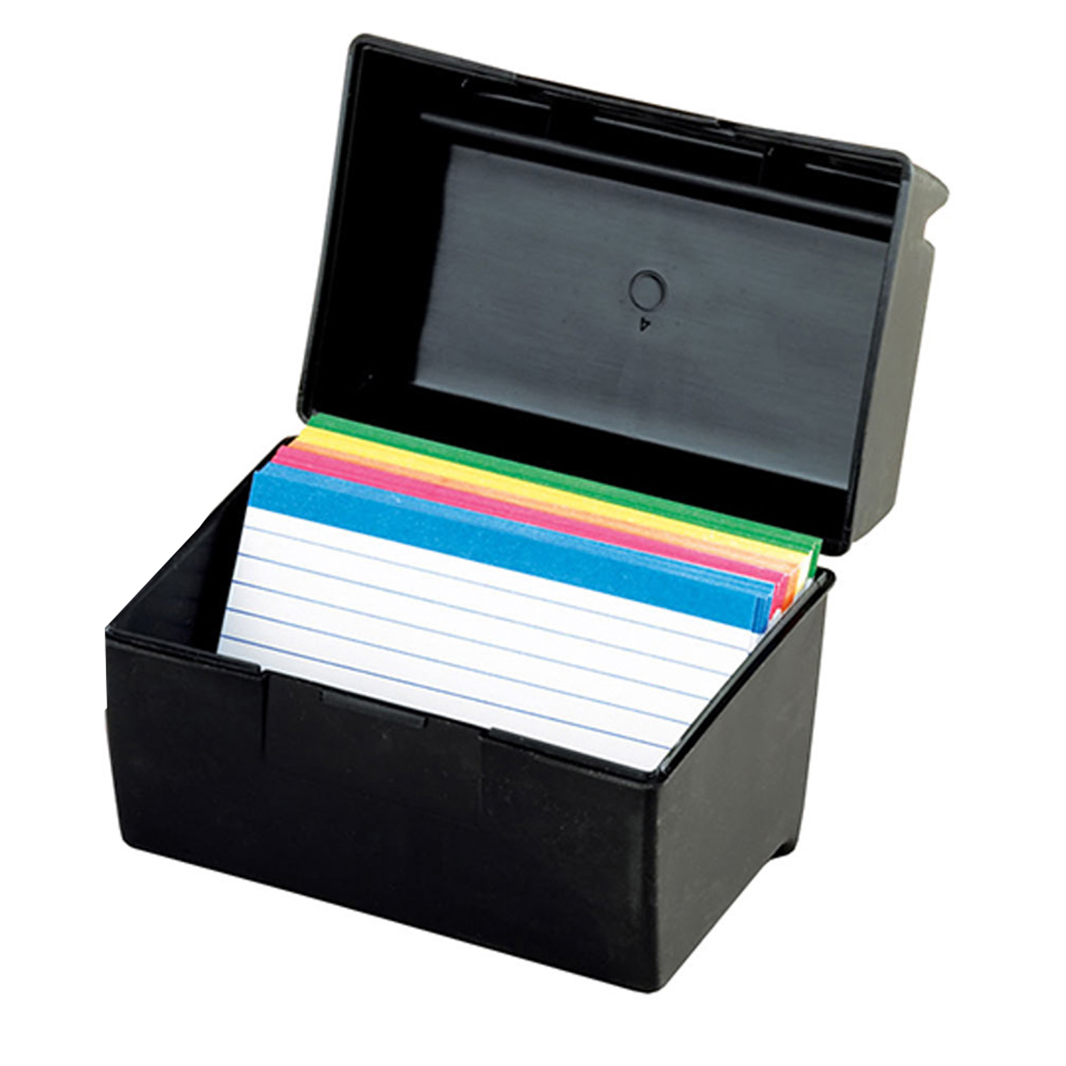 Oxford Plastic Index Boxes, 3 X 5, 300 Cards Capacity, Black, Pack of 6