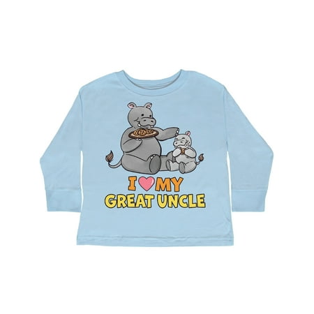 

Inktastic I Love My Great Uncle Hippos Gift Toddler Boy or Toddler Girl Long Sleeve T-Shirt