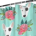 thumbnail image 3 of Bull Terrier Dog and Flower Florals Shower Curtain 36"x72" ,Bathroom Decorative Shower Curtains Set with 12 Hooks,Modern Waterproof Washable Shower Curtain, 3 of 6