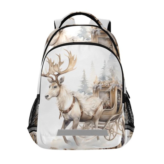 ALAZA Deer Christmas Backpack Elementary School Bag Bookbag Travel Rucksack