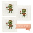thumbnail image 3 of Jolitee Decorative Hemstitch Cocktail Napkins, 6"x6" Washable Linen-Like Cloth Napkins, Handmade for Holiday Entertaining & Everyday Use (Watercolor Zombie, Set of 6), 3 of 9