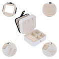 thumbnail image 3 of Unique Bargains 2 Layer Jewelry Box with Mirror PU Leather Jewelry Organizer Case White, 3 of 8